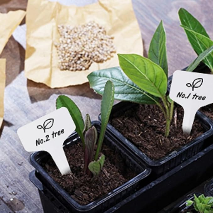 KINGLAKE GARDEN Plant Labels,200 Pcs Waterproof Plant Tags Garden Markers,Plastic Garden Labels for Outdoor Indoor Potted Plants with Permanent Marking Pen