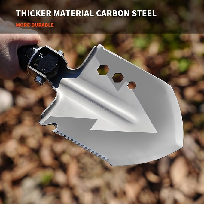 Camping Foldable Digging Shovel,MultiTool Steel Tactical Kit, Military Survival Shovel, Military Survival Gear Car, Emergency Compact, Off-Road Heavy Duty (Axe+Shovel Set)
