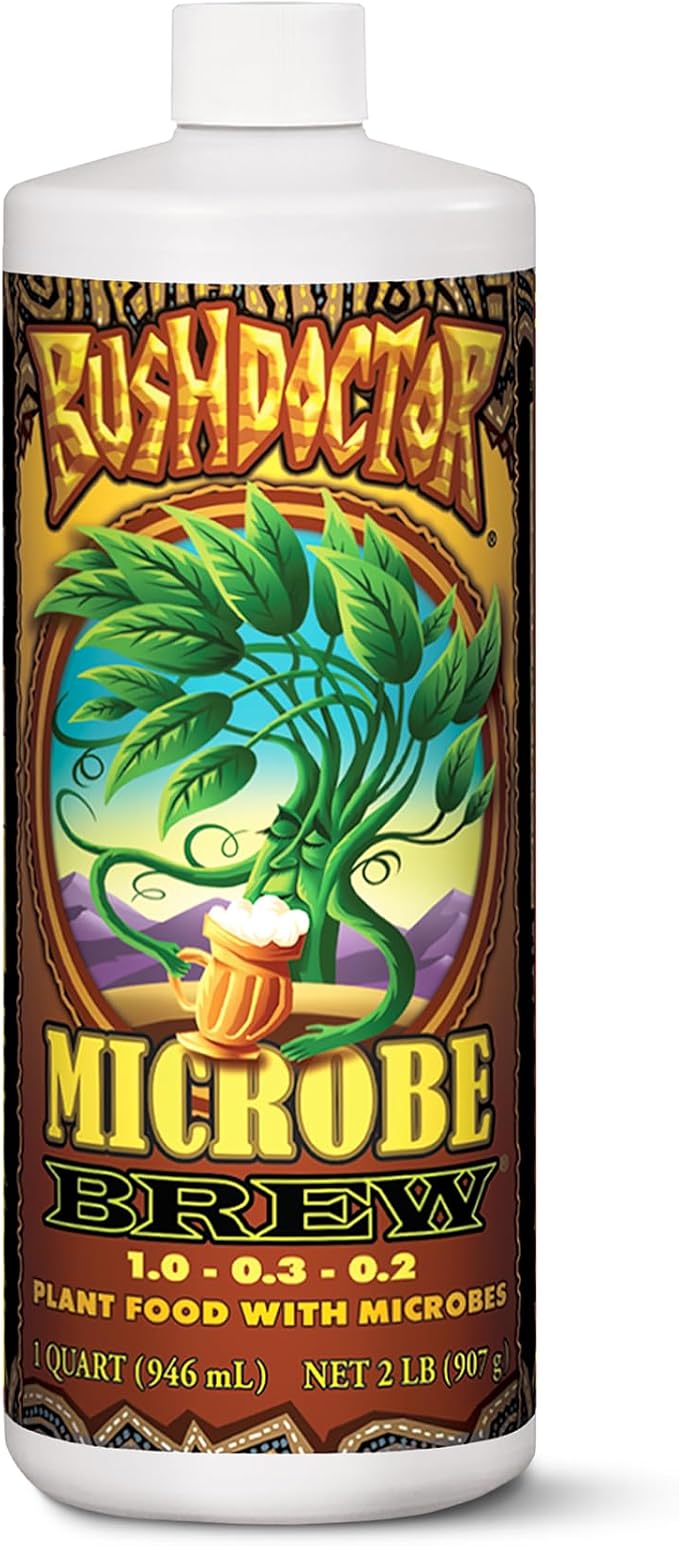 FoxFarm Bush Doctor Microbe Brew - Liquid Microbial Inoculant for Plants - Enhance Root Efficiency & Nutrient Uptake - Supports Hydroponic & Soil Applications for Flowers, Vegetables & Trees - 1 Quart