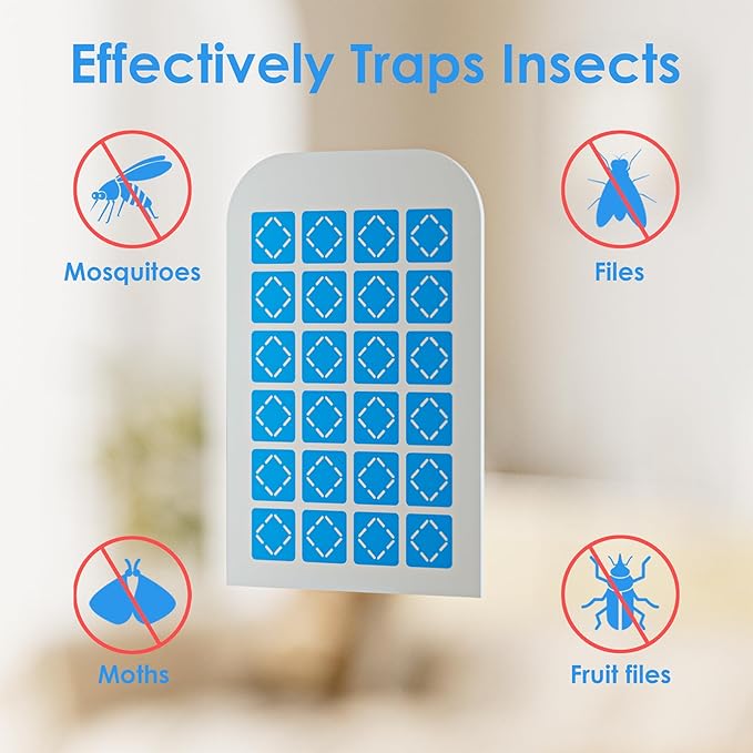 6 Pack Magnetism Glue Cards TIENBE Indoor Plug-in Fly Trap Refill Pack for TIENBE Indoor Fly Trap