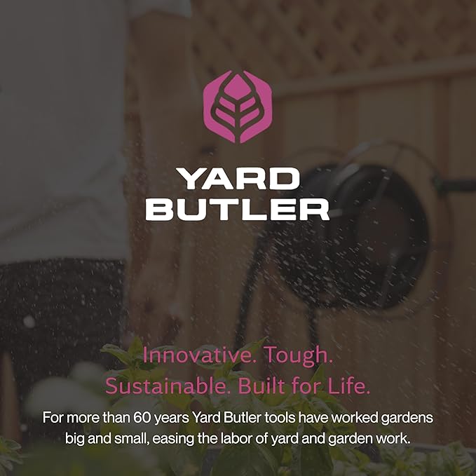 Yard Butler Hose Reel Mounts - Compact and Versatile Garden Hose Holder with Swivel and Mounting Options - Great for Garden Storage, 180 Degree Pivot