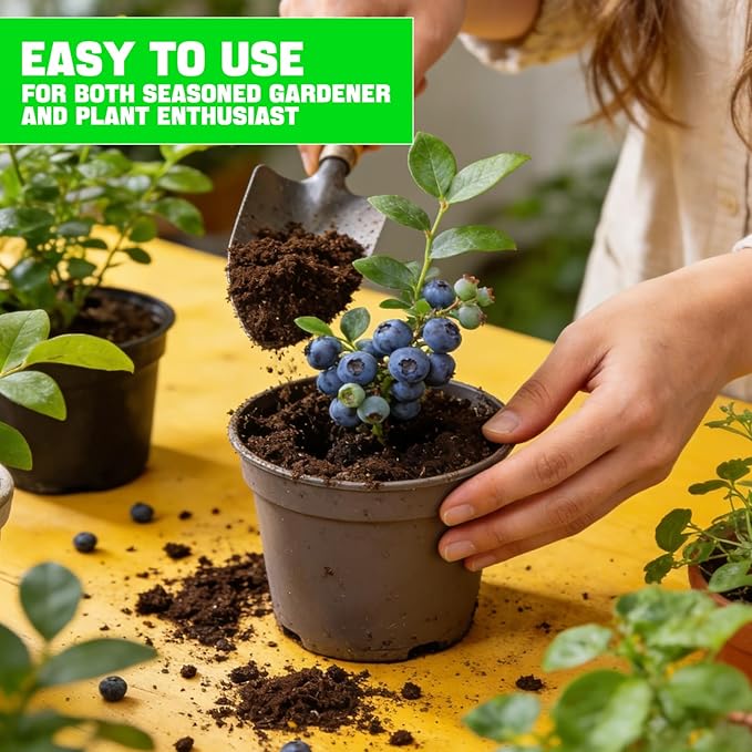 Blueberry Soil Mix 2qt- 100% Natural Organic Potting Soil for Blueberry Trees, Superior Drainage & Aeration, Ideal for Indoor & Outdoor Blueberry Plants