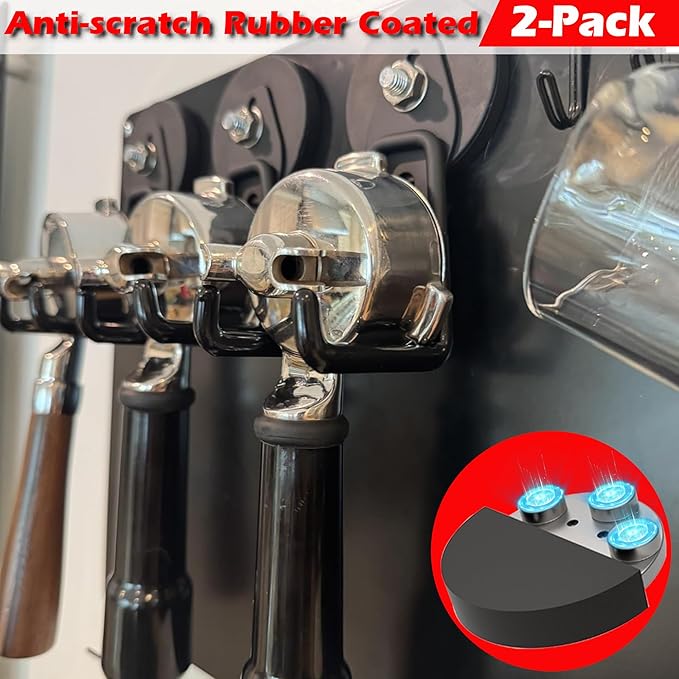 MUTUACTOR Heavy Duty Magnetic Hook,2PCS Anti-Slip Storage Magnet Hooks for Organizer, Magnetic Mount Garage Double Utility Hooks Hanging Impact Drivers Garden Hoses Hardware Box