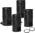 Compost Bin Bags 34 Gallon Garden Compost Bags Outdoor Reusable,Organic Waste Garden Yard Compost Bag Collapsible Leaf Lawn Bags Gardening Container (Black 4pcs)