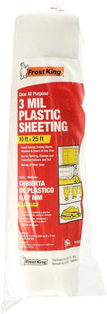 Frost King P1025/3 Polyethylene Sheeting,10' x 25' x 3 mil.,Clear,(Pack of 12)
