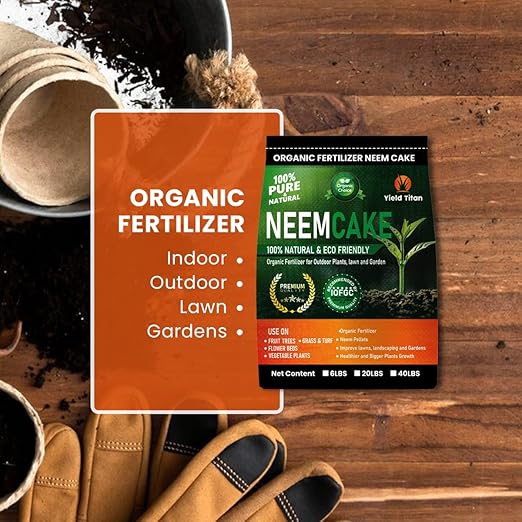 Premium Neem Cake, Natural Fertilizer for Gardening and Soil Amendment (2LB)