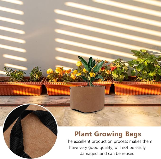 BESPORTBLE 2pcs 40 Gallon Non-Woven Plant Growing Bags with Handles, Thick Breathable Planting Pouches for Vegetable and Root Gardening, Sturdy Nursery Grow Bags for Outdoor Patio and Lawn