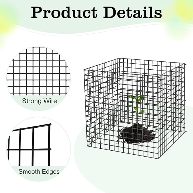 4 Packs Wire Plant Protectors,15.7" X 15.7" Wire Mesh Plant Protector cage,DIY Garden and Vegetable Protectors,Plant Cage to Protect Plants from Animals