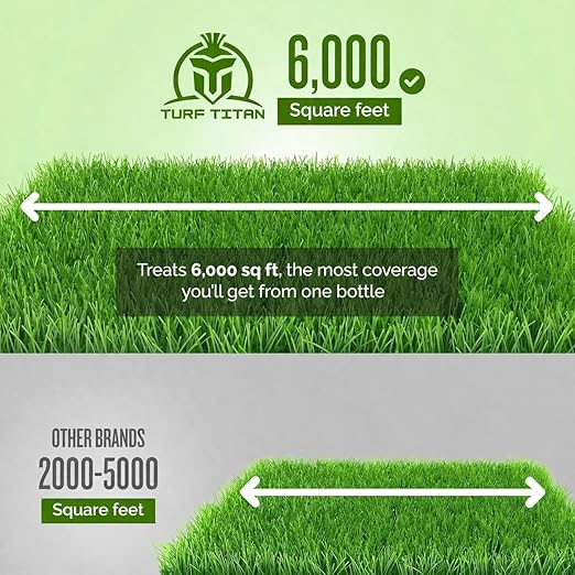 Turf Titan Thatch Buster Liquid Lawn Aerator and Dethatcher (32 oz) with Hose End Sprayer – Liquid Soil Loosener for Compacted & Clay Lawns – Improves Drainage & Root Growth – Covers 6,000 Sq Ft