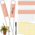 LEIFIDE 61 Pieces Metal Plant Tags Kit, 30 Pcs Copper Metal Plant Labels, 30 Rainproof PET Films, 1 Marker Pen, Reusable Garden Markers Nursery Tags(U Shape)