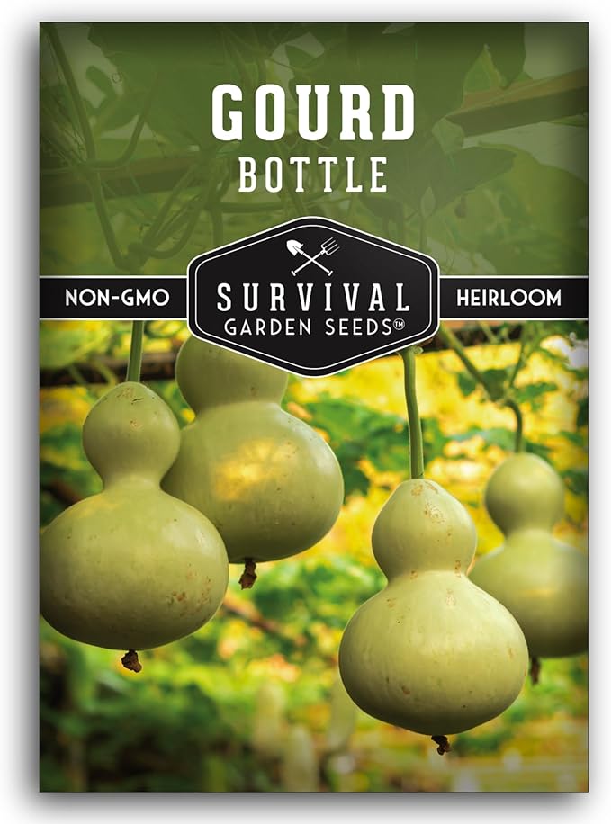 Bottle Gourd Seed for Planting - 1 Packet with Instructions to Plant & Grow Birdhouse or Calabash Gourds in Your Home Vegetable Garden - Non-GMO Heirloom Variety - Survival Garden Seeds