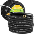200 ft Garden Hose, 5/8 in Heavy Duty Water Hose, Flexible and Durable, Lightweight Rubber Hybrid Hose, Leak-Free Connections, Male to Female 3/4'' Brass Fittings for Patio, Lawn, Black