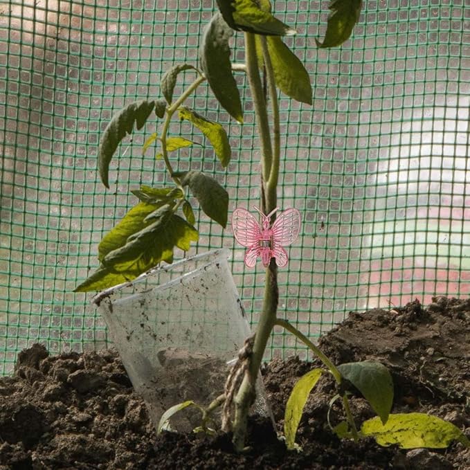 20pcs Butterfly Plant Orchid Clips,Garden Transparent Plant Support Clip for Orchid Support Fixed Vine(Pink)