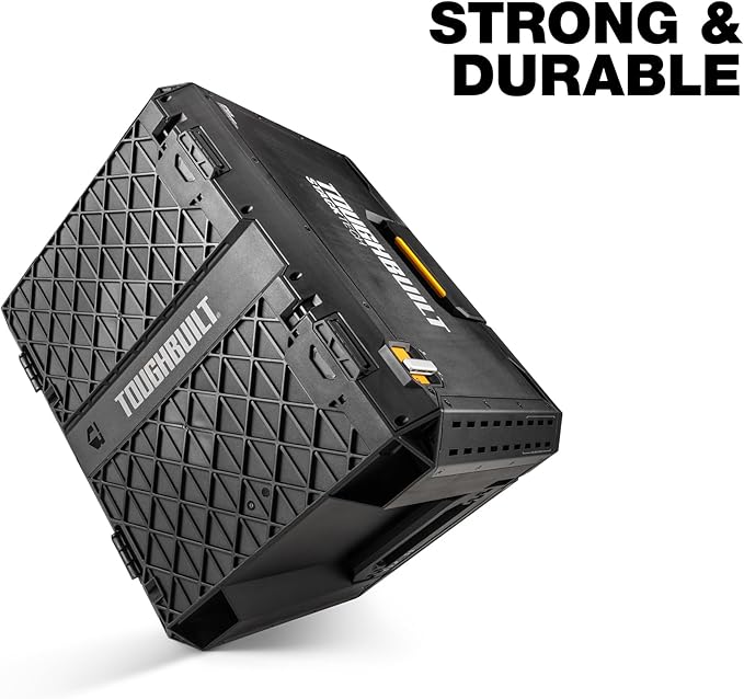 ToughBuilt StackTech XL Tool box Organizer with Lock and Removable Tray, Black