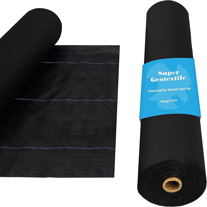 Professional 5oz Geotextile Weed Barrier Fabric - Heavy Duty Landscape Fabric for Gardening, Landscaping, Weed Fabric, Eco Friendly (10x100)
