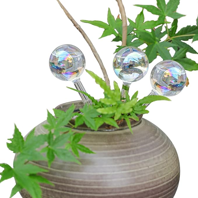Small Plant Watering Globes 3 Pack, Glass Watering Globes, Plant Watering Globes, Small Watering Globes for Indoor Plants