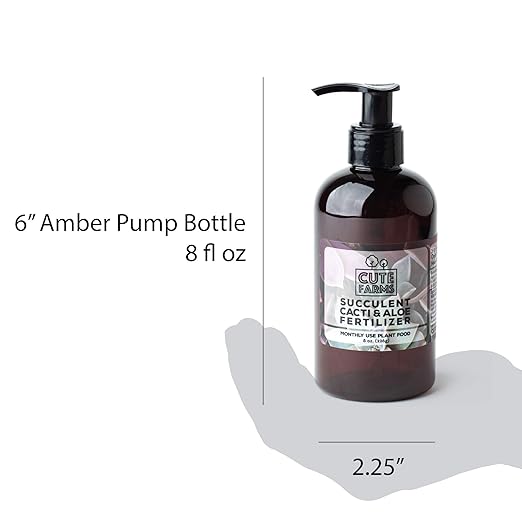 Cute Farms Succulent, Cacti, & Aloe Fertilizer | Gentle Monthly Use Formula Plant Food (Two - 8 oz. Bottles)