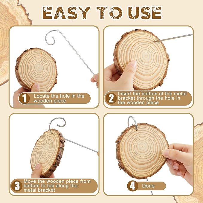 Hicarer 15 Set 4 Inch Large Wooden Plant Markers,15 Pcs Garden Stakes(11.8 Inch Tall) &1 Marker Pen, Garden Labels Tags Sign for Flowers Herbs Seed Vegetable, Hint: A Firm Push for Ideal Hang
