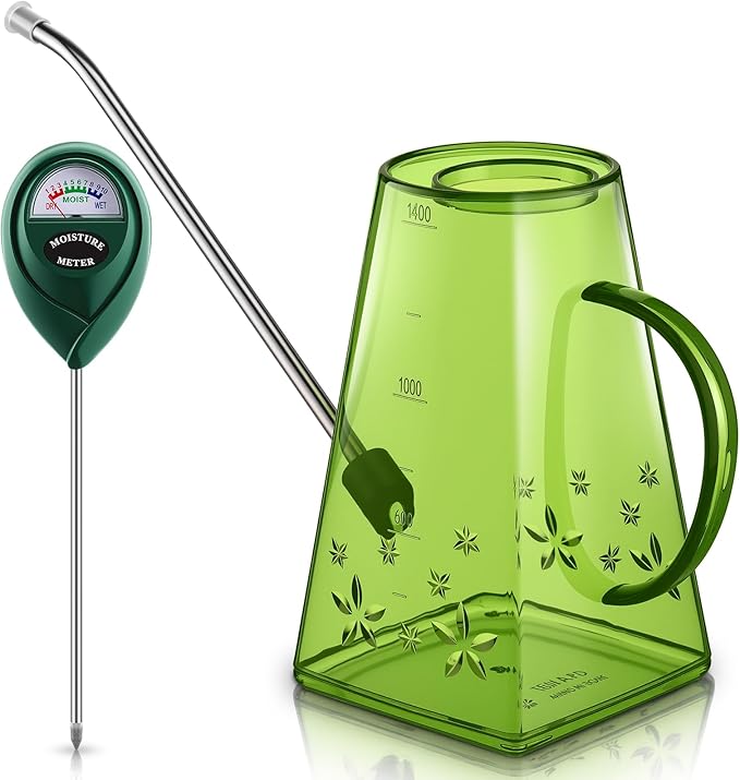 Indoor Plants Watering Can for Indoor Plants Long Probe Soil Moisture Meter Long Spout 47 oz Watering Cans Water Monitor Indicator for Pot Flower House Gardening Farming