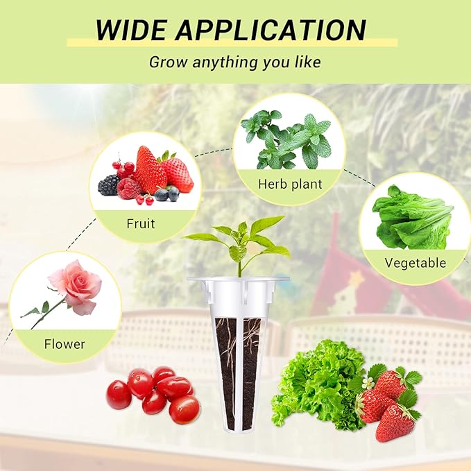 YBB 50PCS Grow Baskets, Hydroponic Seed Starter Pods Baskets Replacement Compatible with Aerogarden Hydroponic Growing System with 60 Pcs Plant Labels