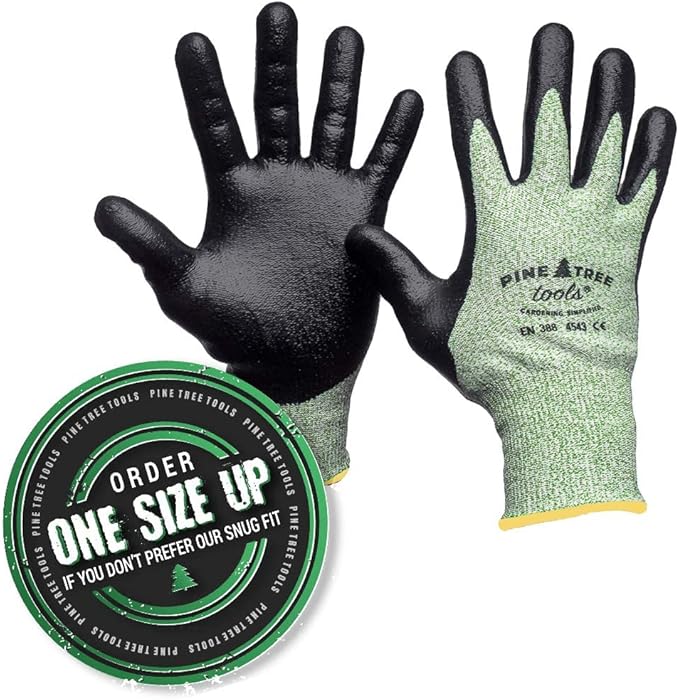Pine Tree Tools Cut Resistant Gloves Level 5 | Anti Cut Grip Gardening Glove, Electrical Kitchen Work Gloves Men & Women