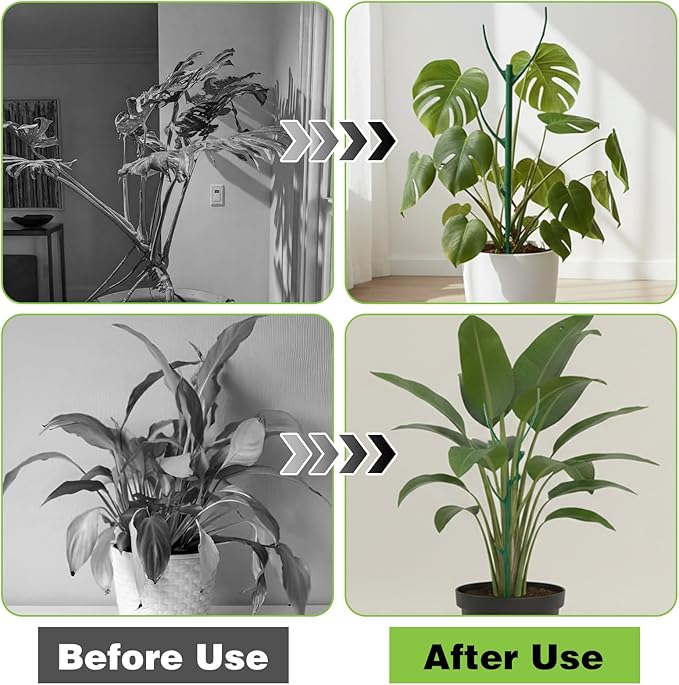 5Pcs Stackable Plant Support Stakes, Plant Stakes for Indoor and Outdoor, Plants Sticks for Vine Training Stem Stabilization, Stem Holder Structures Frame Moss Pole for Support Tall Potted Plants