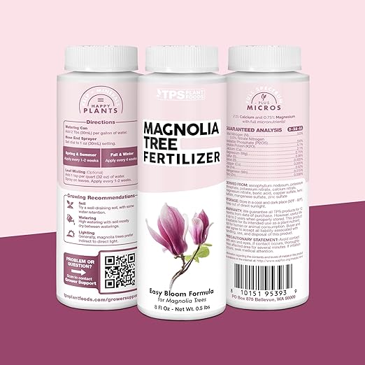 Magnolia Tree Fertilizer – Liquid Plant Food for More Blooms, Rich Green Leaves & Stronger Root Development, 1 Gallon
