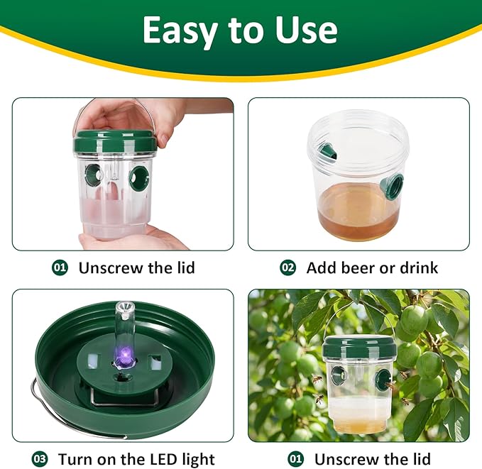 3 Pack Wasp Traps Outdoor Hanging