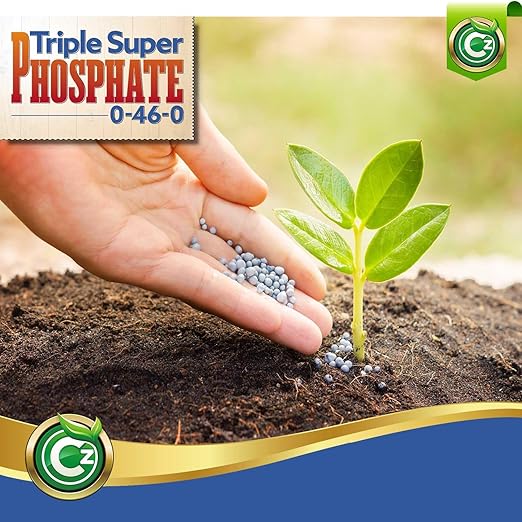 Triple Super Phosphate 0-46-0 Fertilizer Made in USA - TSP Phosphorus Plant Food for Indoor/Outdoor Plants, Flower Gardens, Fruit and Vegetable Gardens, Holistic Herbs, Trees and More!