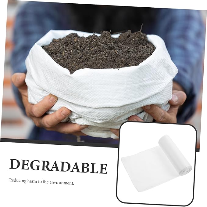 2 Rolls Biodegradable Compost Bags Large Thick Reusable Lawn Gardening Waste Bags for Organic Fertilizer and Cleanup