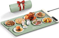 Warming Mat for Food, 24"x15" Food Warming Mat 6 Temperature & Timer Settings Upgrade Graphene Fast Full Surface Heating-Versatile Food Warmer for Gatherings, Parties, Everyday Use-Slate Gray Green