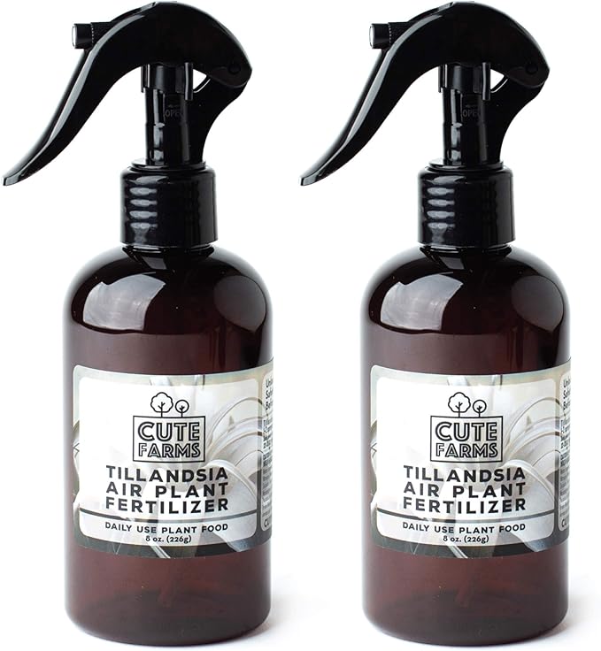 Cute Farms Tillandsia Air Plant Fertilizer | Gentle Daily Use Formula Plant Food | Formulated Nutrients for Air Plants (Two - 8 oz. Spray Bottles)