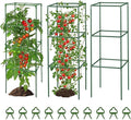 3 Pack Tomato Cage Square Tomato Plant Stakes Support Cages Trellis Outdoor Plant Support Cages Stakes for Garden Climbing Vegetables Flowers Fruits,Extra Bold (48 inch)