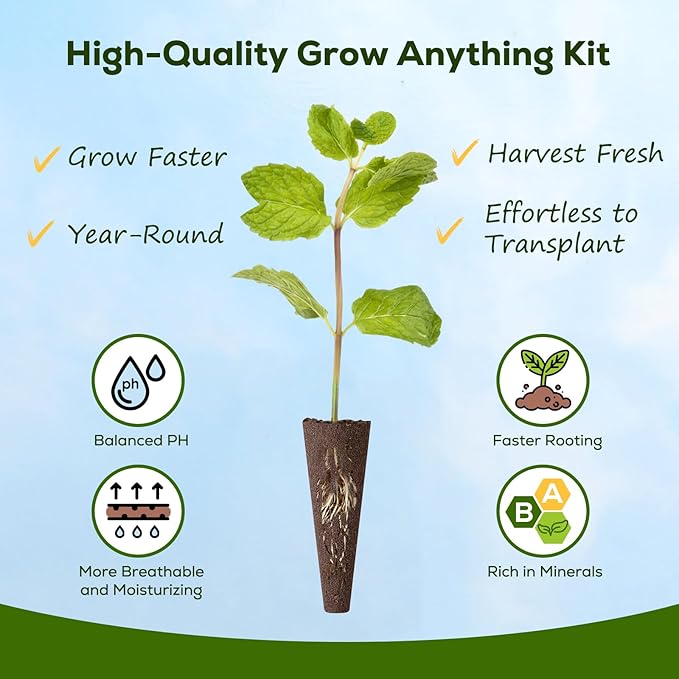 12-Pod Gourmet Herb Seed Kit Compatible with All Hydroponics, 7 Pack Varieties - Basil, Parsley, Thyme, Mint, Cilantro, Dill, Oregano - Universal Seed Starter Pods Easy to Grow, High Germination