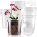 SupKing 6 Inch Clear Nursery Pots,20 Packs Large Plastic Seed Starters Durable Orchid Flower Pots with Drainage Holes for Transplanting Succulents Cuttings Seedlings Bonus 15 Labels