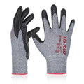 DEX FIT Nitrile Work Gloves FN330, 3D-Comfort Stretchy Fit, Firm Grip, Thin & Lightweight, Touch-Screen Compatible, Durable, Breathable & Cool, Machine Washable; Grey XXL (11) 3 Pairs