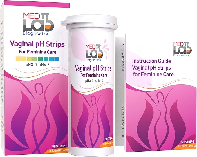 Vaginal ph Test Strips for Women(50 cnt). BV Home Test Kit for Bacterial Vaginosis, Yeast Infection and Menopause Strips. Feminine pH Test for Vaginal Acidity and Alkalinity. Strips in Sealed Pouches