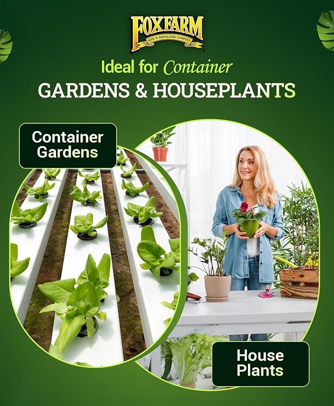 FoxFarm Ocean Forest Potting Soil with 2 Plant Tags, 12 Quarts - Light, Aerated Texture with Fish Meal, Crab Meal, Earthworm Castings - Houseplant Potting Mix for Seedlings & Plant Starts