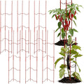 6 Pack Tomato Cage for Garden, 6" W x 6" D x 32" H Pepper and Eggplant Garden Stakes Metal Plant Support Sturdy V-Shape Trellis for Climbing Plants Vegetables Flowers Fruits