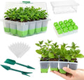 Silicone Seed Starter Tray with Humidity Dome, Indoor Seedling Starter Kit, 5-Pack Flexible Germination Trays - Adjustable Vent, Reusable & Dishwasher Safe for Herbs/Vegetables/Flowers