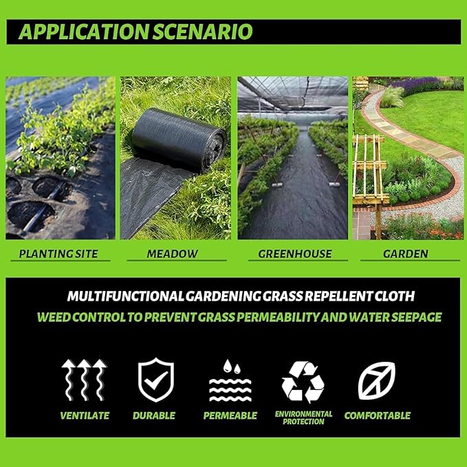 Weed Barrier Landscape Fabric, Weed Barrier Landscape Fabric, Durable Geotextile Fabric for Landscaping, French Drains (4 * 50)