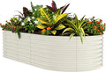 Garvee Galvanized Raised Garden Bed Outdoor, 8x4x1.5 ft Metal Planter Box for Flowers Vegetables, Rust-Resistant Raised Garden Beds for Gardening, Easy Assembly Outdoor Garden Box & Planters, Beige