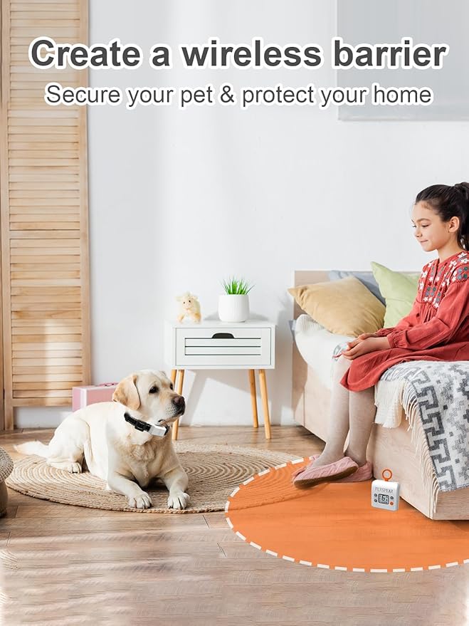 FLYSPEAR Extra Receiver Collar for Indoor Wireless Pet Barrier, Receiver Collar Only,White