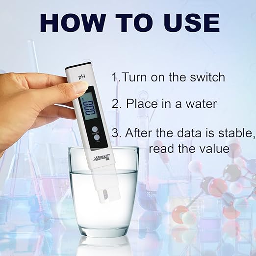 Digital PH Meter - High Accuracy Digital Water Quality Tester with 0-14 PH Measurement Range for Household Drinking, Pool and Aquarium with ATC