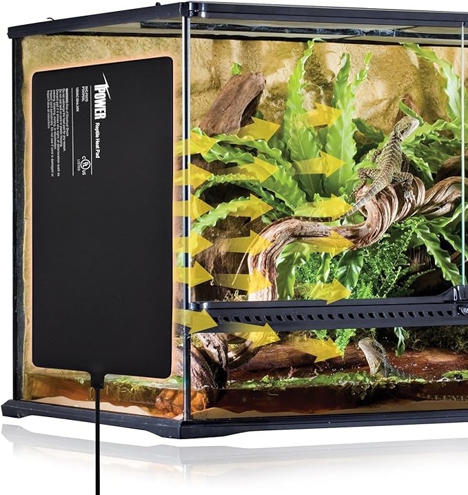 iPower 8x18 Inch Reptile Heat Pad Under Tank Heater, Energy-Efficient & Waterproof Design Terrarium Warmer Mat for Turtles, Lizards, Snakes & Small Pets