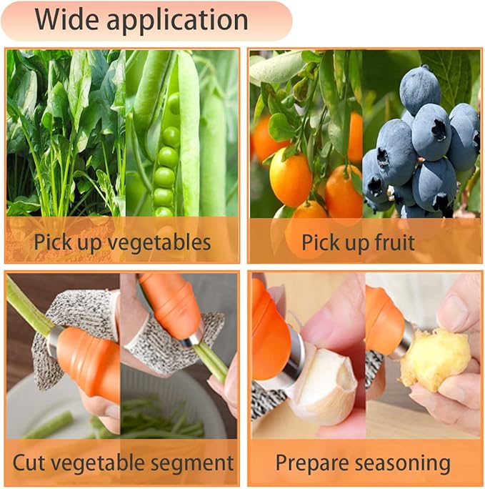 Garden Silicone Thumb Knife, Harvesting Tools for Garden, Harvesting Knife with Cut Resistant Finger Cots, Garden Tool Set for Trimming Plant, Gardening Gifts and Kitchen Help