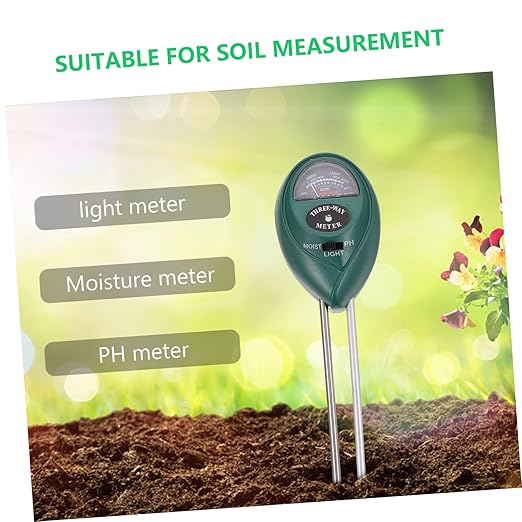 Toyvian 3-in-1 Soil Tester for Garden and Lawn Dual Probe Humidity pH and Light Checker Accurate Soil Test Kit for Use