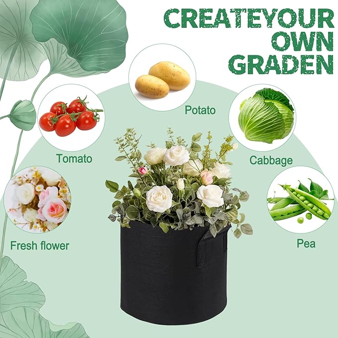 10 Pack Lily Plant Pots for Pond, Aquatic Pond Planter for Pond Reusable Pond Plant Basket Grow Bags for Pond, Aquatic Plants, Potato, Carrot, Onion, Flower (2 Gallon)