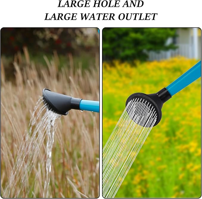 6L Foldable Watering Can with Rotating Nozzle & Long Spout for Plants, Indoor Outdoor Gardening, Clear Plastic-Blue