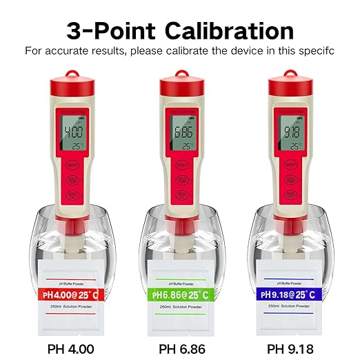 ZuanXin TDS Tester, 4 in 1 Tester with PH/TDS/EC/Temp, Pool PH Tester for Drinking Water, Swimming Pools, Hot Tubs, and Spas(red and White)